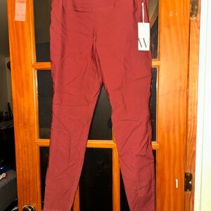 Worthington Burgundy High-Waisted Leggings